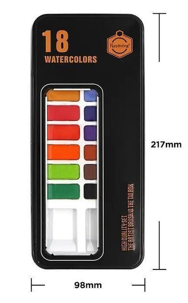 KEEP SMILING WATERCOLOR SET IN TIN BOX 18 COLORS - BLACK COLOR TIN BOX The Stationers